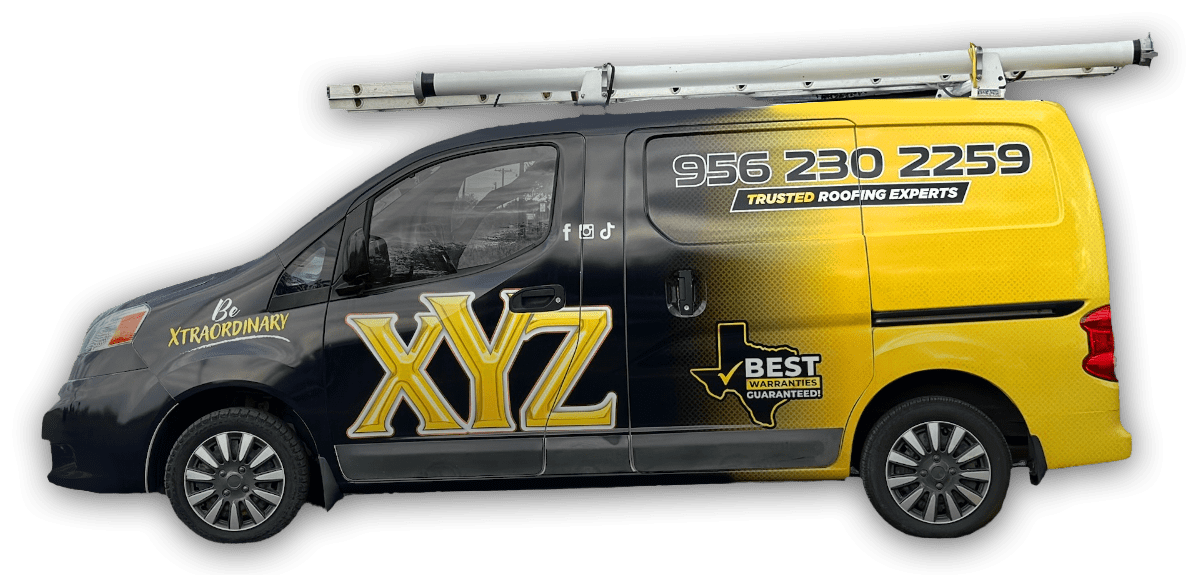 branded xyz roofing van