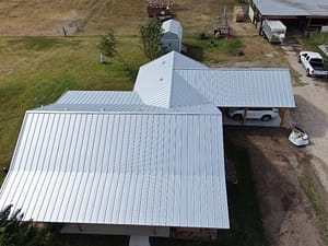 Metal roofing installation on residential property in McAllen, TX