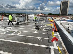 Commercial flat roof installation in progress — XYZ Roofing contractors in South Texas.